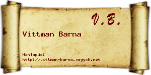 Vittman Barna névjegykártya